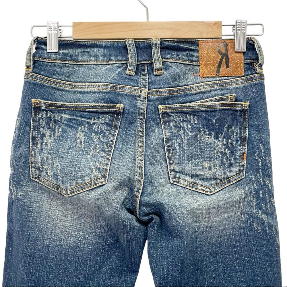 NWT Remix by Rock Revival Straight Leg Jeans in Destroyed Blue Wash Size 24 NEW - Picture 7 of 13